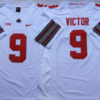Men's Ohio State Buckeyes Binjimen Victor #9 White Player Game Jersey