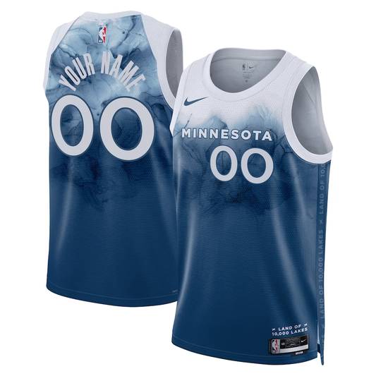 Men's Minnesota Timberwolves Blue 2023/24 Custom Swingman Jersey1 - City Edition