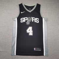 Men's San Antonio Spurs De'Aaron Fox #4 Black Swingman Jersey1 - Icon Edition