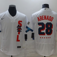 Men's St. Louis Cardinals Nolan Arenado #28 White All Star Player Jersey1