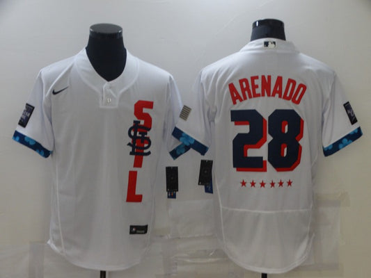 Men's St. Louis Cardinals Nolan Arenado #28 White All Star Player Jersey1