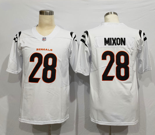 Men's Cincinnati Bengals Joe Mixon #28 White Game Jersey1