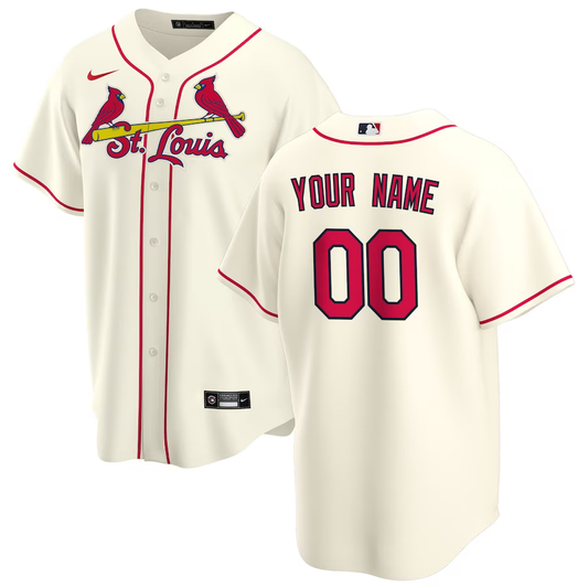 Men's St. Louis Cardinals Cream Alternate Replica Custom Jersey1