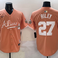 Men's Atlanta Braves Austin Riley #27 Pink 2025 City Connect Limited Player Jersey