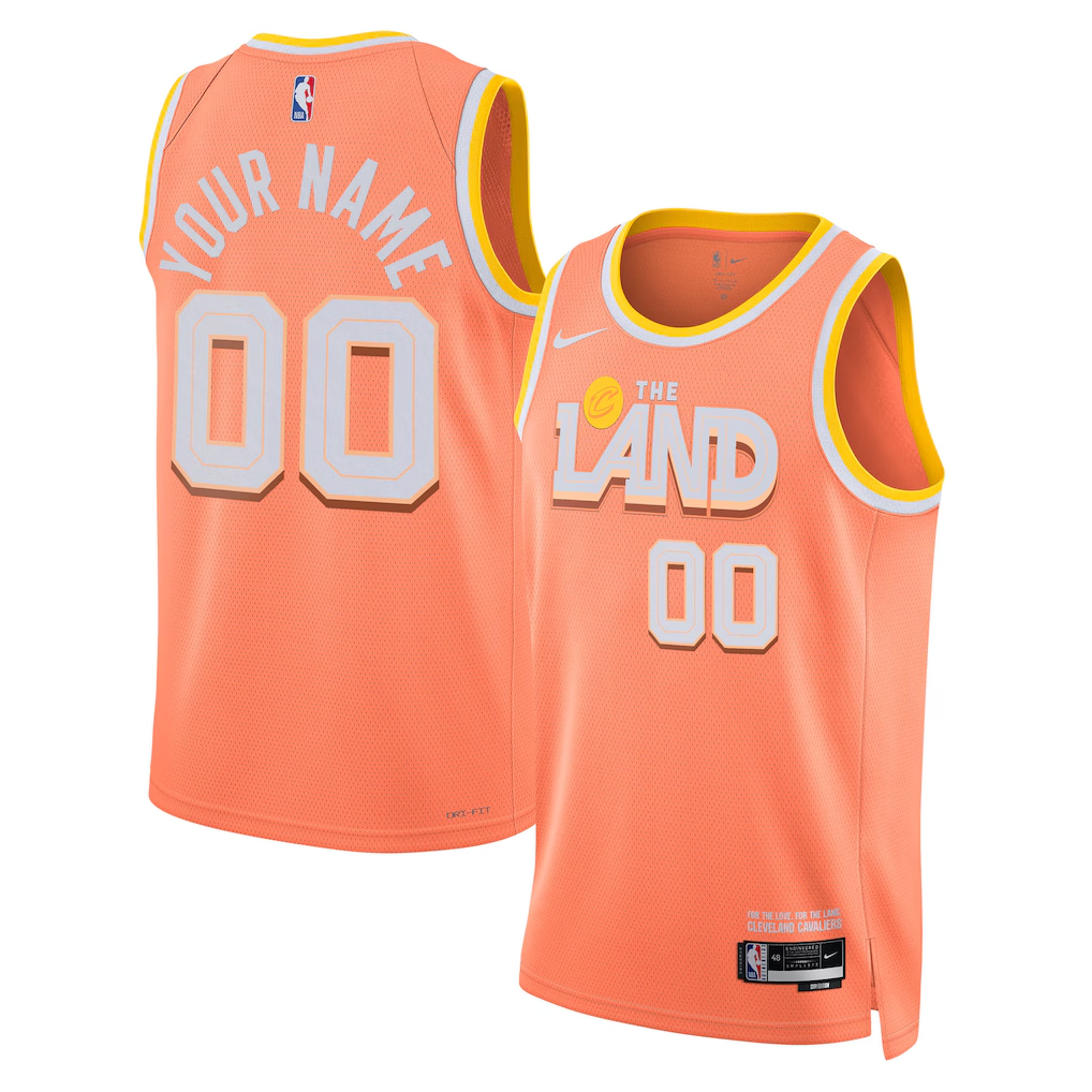 Men's Cleveland Cavaliers Orange 2025/26 City Edition Swingman Custom Jersey