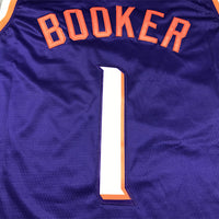 Men's Phoenix Suns Devin Booker #1 Purple 2023/24 Fast Break Replica Jersey1 - Icon Edition