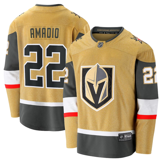 Men's Vegas Golden Knights Michael Amadio #22 Gold Home Breakaway Jersey1