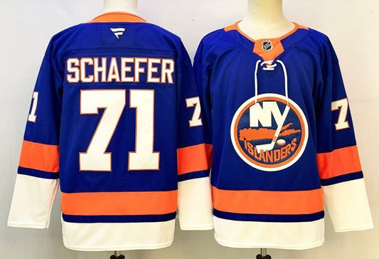 Men's New York Islanders Matthew Schaefer #71 Fanatics Royal Player Jersey