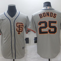 Men's San Francisco Giants Barry Bonds #25 Gray Replica Baseball Jersey1