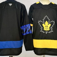 Men's Toronto Maple Leafs Fanatics Black Yellow Blank jersey
