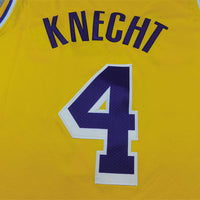 Men's Los Angeles Lakers Dalton Knecht #4 Gold Swingman Jersey1 - Icon Edition