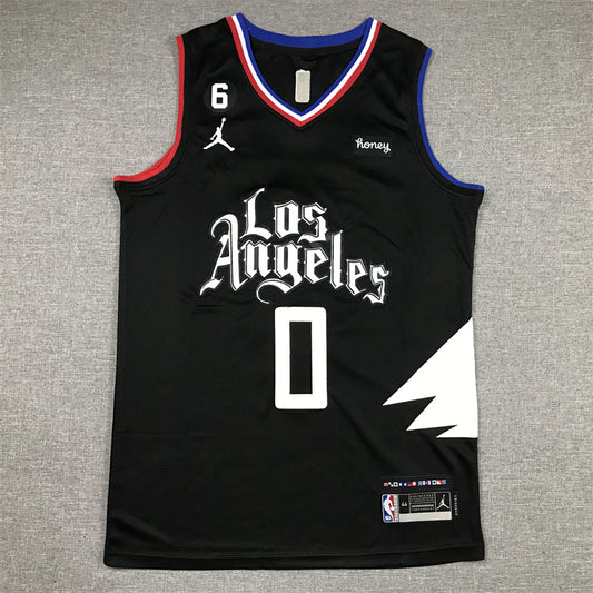 Men's LA Clippers Russell Westbrook Jordan Brand Black 2022/23 Statement Edition Swingman Jersey1