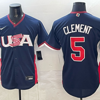 Men's USA Baseball Ernie Clement #5 Navy 2026 World Baseball Classic Stadium Jersey