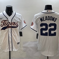 Men's Detroit Tigers Parker Meadows #22 White Player Jersey1