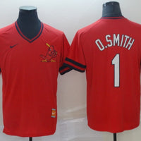 Men's St. Louis Cardinals Ozzie Smith #1 Red Fashion Stitched Jersey1