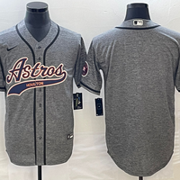 Men's Houston Astros Gray Joint Edition Replica Blank Jersey1