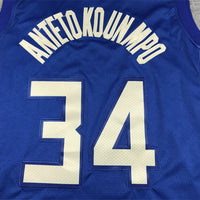 Men's Milwaukee Bucks Giannis Antetokounmpo #34 Royal 2022/23 Swingman Jersey1 - City Edition