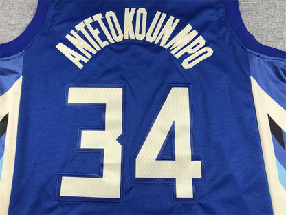 Men's Milwaukee Bucks Giannis Antetokounmpo #34 Royal 2022/23 Swingman Jersey1 - City Edition