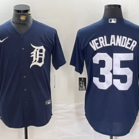 Men's Detroit Tigers Justin Verlander #35 Navy Replica Player Jersey1