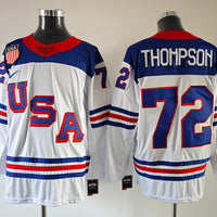 Men's United States Hockey Tage Thompson #72 White 2026 Winter Olympics Jersey