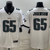 Men's Philadelphia Eagles Fred Johnson #65 White Game Jersey1