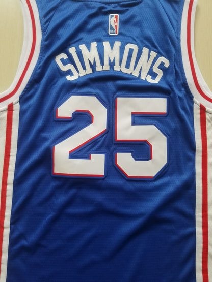 Men's Philadelphia 76ers Ben Simmons #25 Blue Fast Break Replica Jersey1