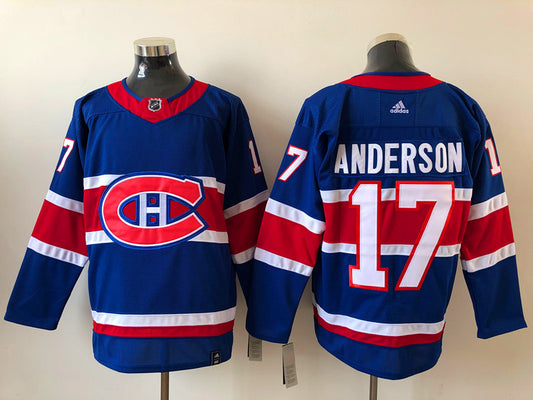 Men's Montreal Canadiens Josh Anderson #17 Blue Player Game Jersey1