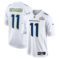 Men's Seattle Seahawks Jaxon Smith-Njigba #11 White Super Bowl LX Patch Tundra Fashion Game Jersey