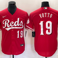 Men's Cincinnati Reds Joey Votto #19 Red Alternate Replica Jersey1