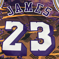 Men's Los Angeles Lakers LeBron James #23 Year of Rabbit Edition Hardwood Classics Swingman Jersey1
