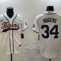 Men's Detroit Tigers Jake Rogers #34 White Player Jersey1