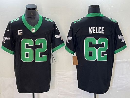 Men's Philadelphia Eagles Jason Kelce #62 Black Game Player Jersey1