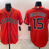 Men's Houston Astros Isaac Paredes #15 Orange Replica Player Jersey