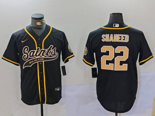 Men's New Orleans Saints Rashid Shaheed #22 Black Game Jersey1