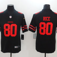 Men's San Francisco 49ers Jerry Rice #80 Black Game Player Jersey1