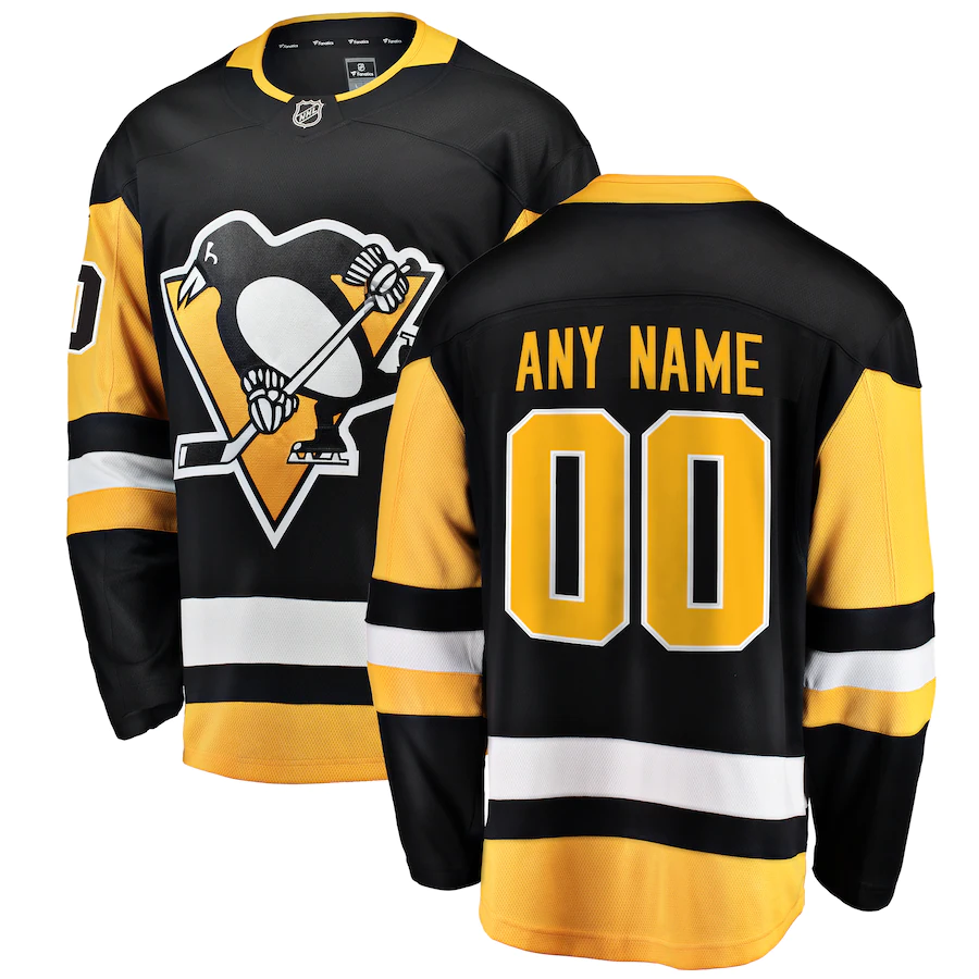 Men's Pittsburgh Penguins Black Custom Player Jersey1