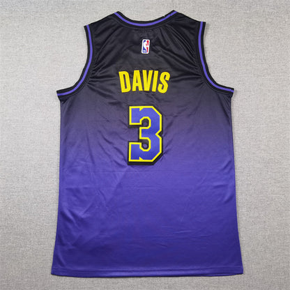 Men's Los Angeles Lakers Anthony Davis #3 Purple 2024/25 Swingman Jersey1 - City Edition