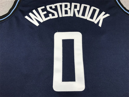 Men's LA Clippers Russell Westbrook #0 Navy 2023/24 Swingman Jersey1 - City Edition