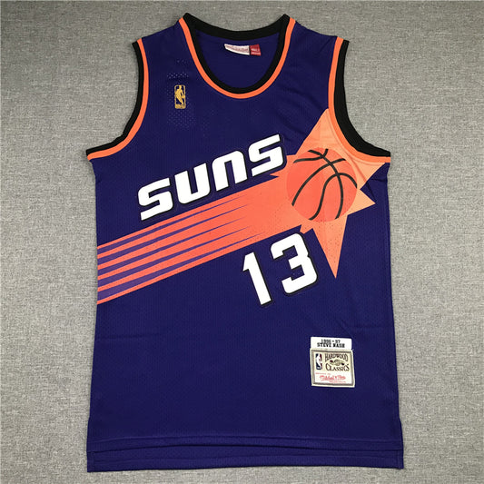 Men's Phoenix Suns Steve Nash #13 Purple 1996-97 Throwback Stitched Jersey1