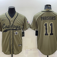 Men's Dallas Cowboys Micah Parsons #11 Olive 2022 Salute To Service Limited Jersey1 Joint Edition