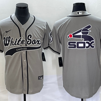 Men's Chicago White Sox Gray Replica Player Jersey1 Joint Edition