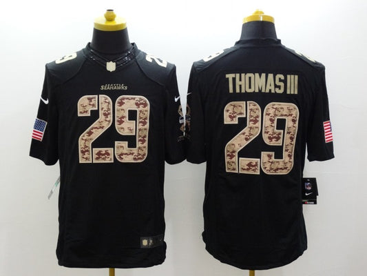 Men's Seattle Seahawks Earl Thomas III #29 Black Game Player Jersey1