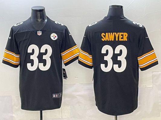 Men's Pittsburgh Steelers Jack Sawyer #33 Black Game Player Jersey