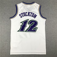 Men's Utah Jazz John Stockton White 1996-97 Hardwood Classics Swingman Jersey1