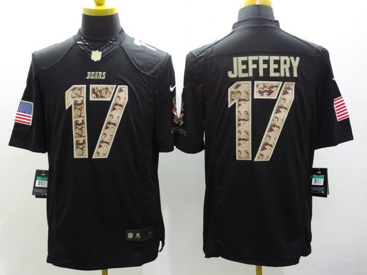 Men's Chicago Bears Alshon Jeffery #17 Black Game Player Jersey1