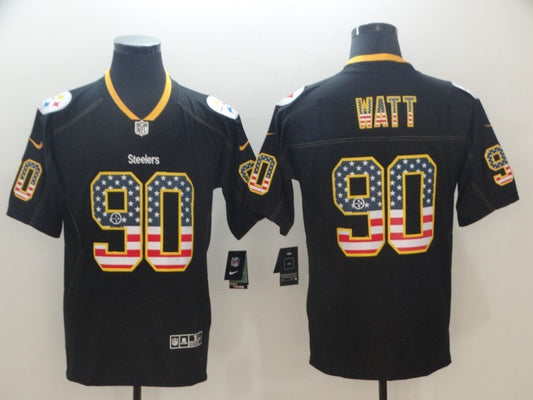 Men's Pittsburgh Steelers T.J. Watt #90 Black Authentic Game Jersey1