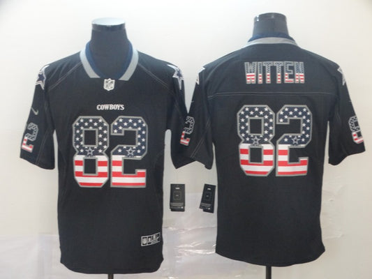 Men's Dallas Cowboys Jason Witten #82 Black Game Jersey1