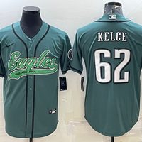 Men's Philadelphia Eagles Jason Kelce #62 Midnight Green Game Jersey1 Joint Edition