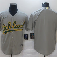 Men's Oakland Athletics Gray Replica Blank Jersey1