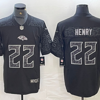 Men's Baltimore Ravens Derrick Henry #22 Black RFLCTV Limited Jersey1